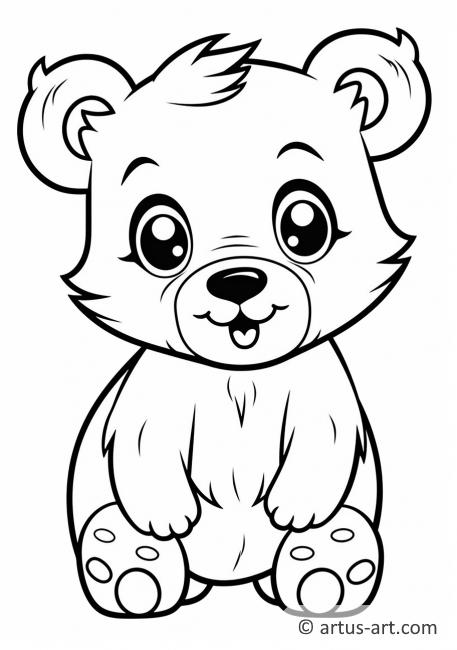 Page de coloriage de l'ours brun